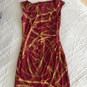 Red and gold dress